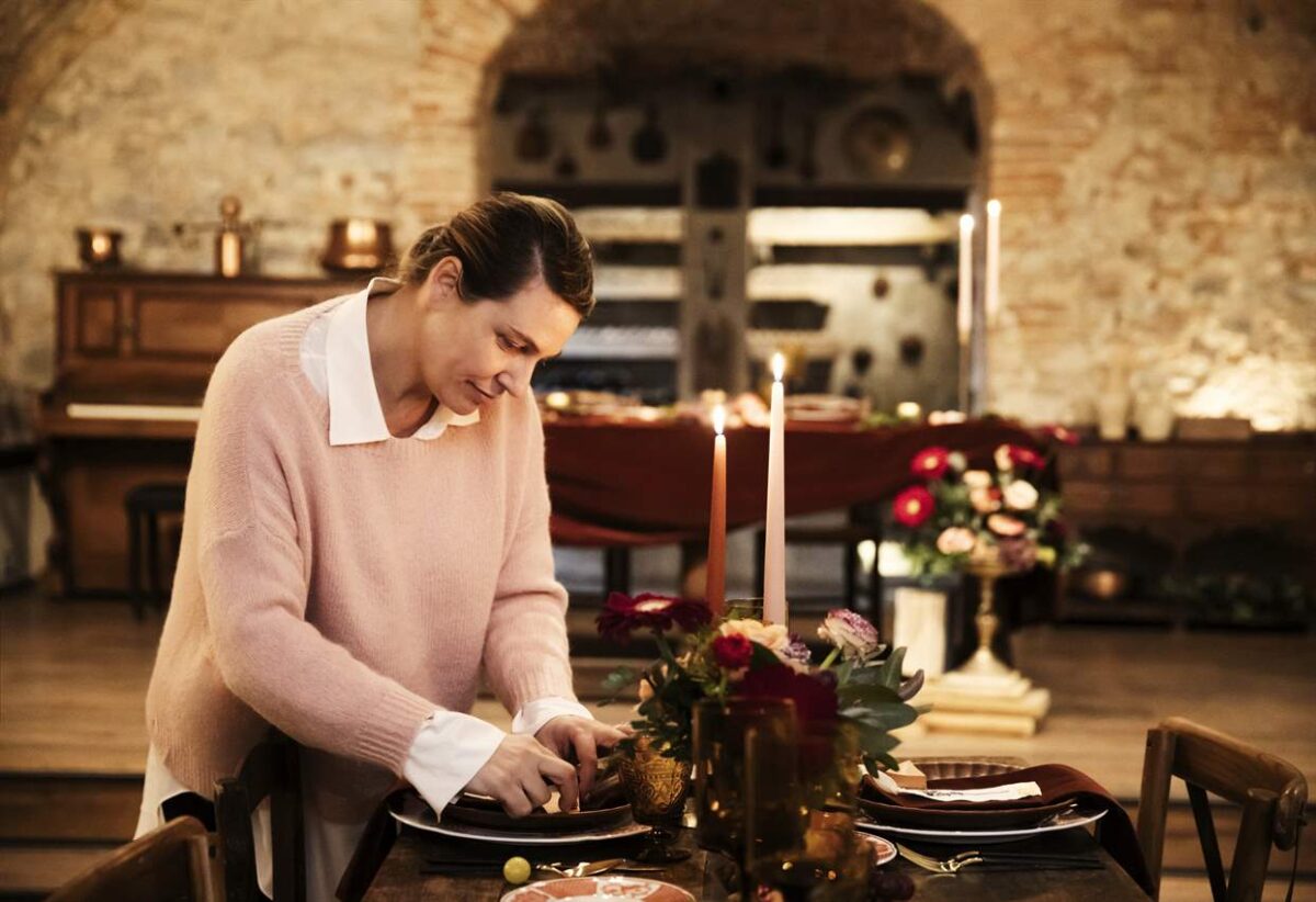 wedding planner setting up the reception hall