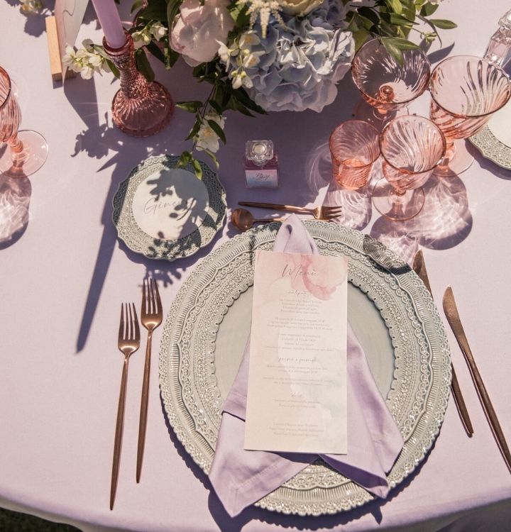 Matrimonio glam fairytale mise en place